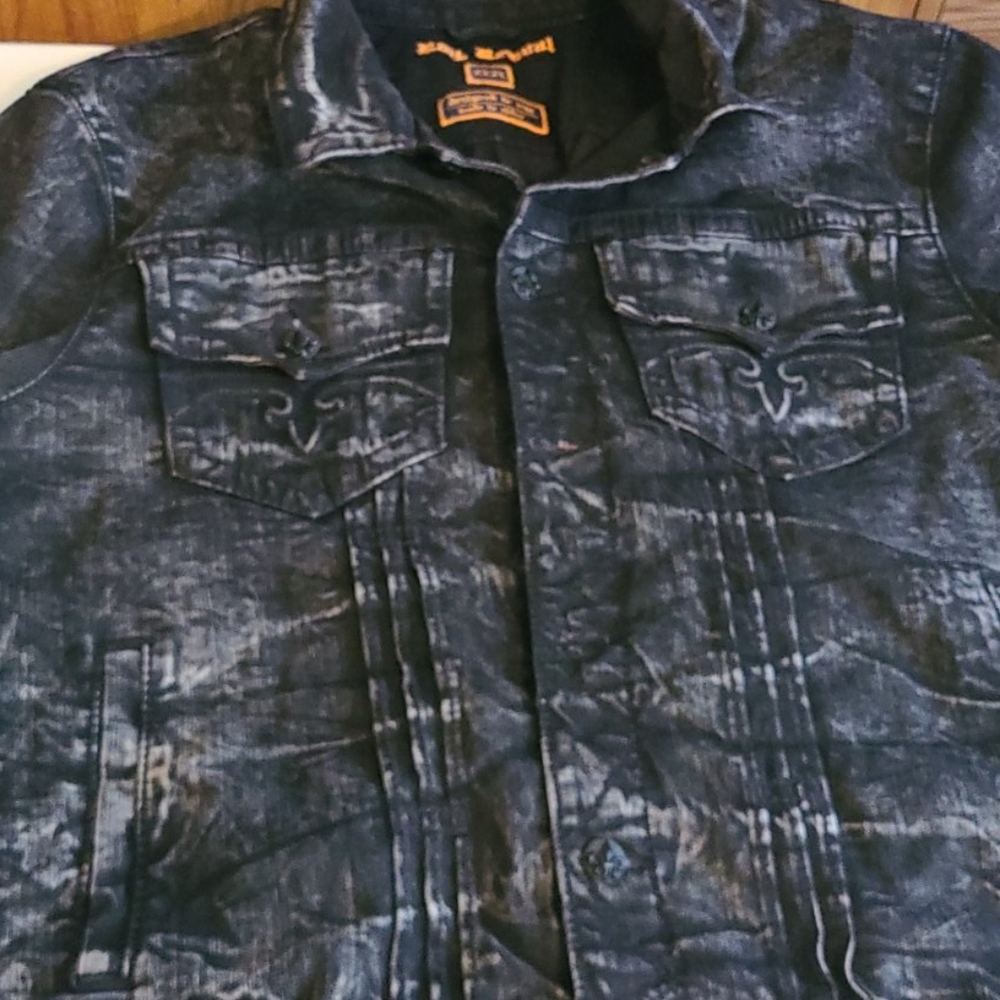 Rock Revival Black Distressed Jean Jacket